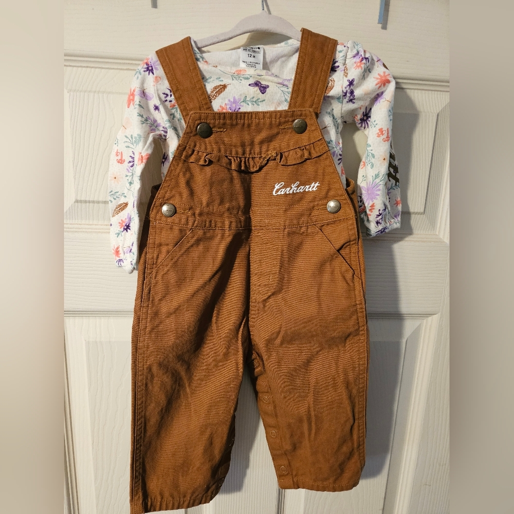 Carhartt Kids Overalls in Rich Brown